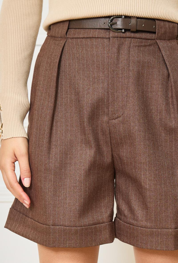 MUST Short rayures marron clair MUST Short rayures marron clair