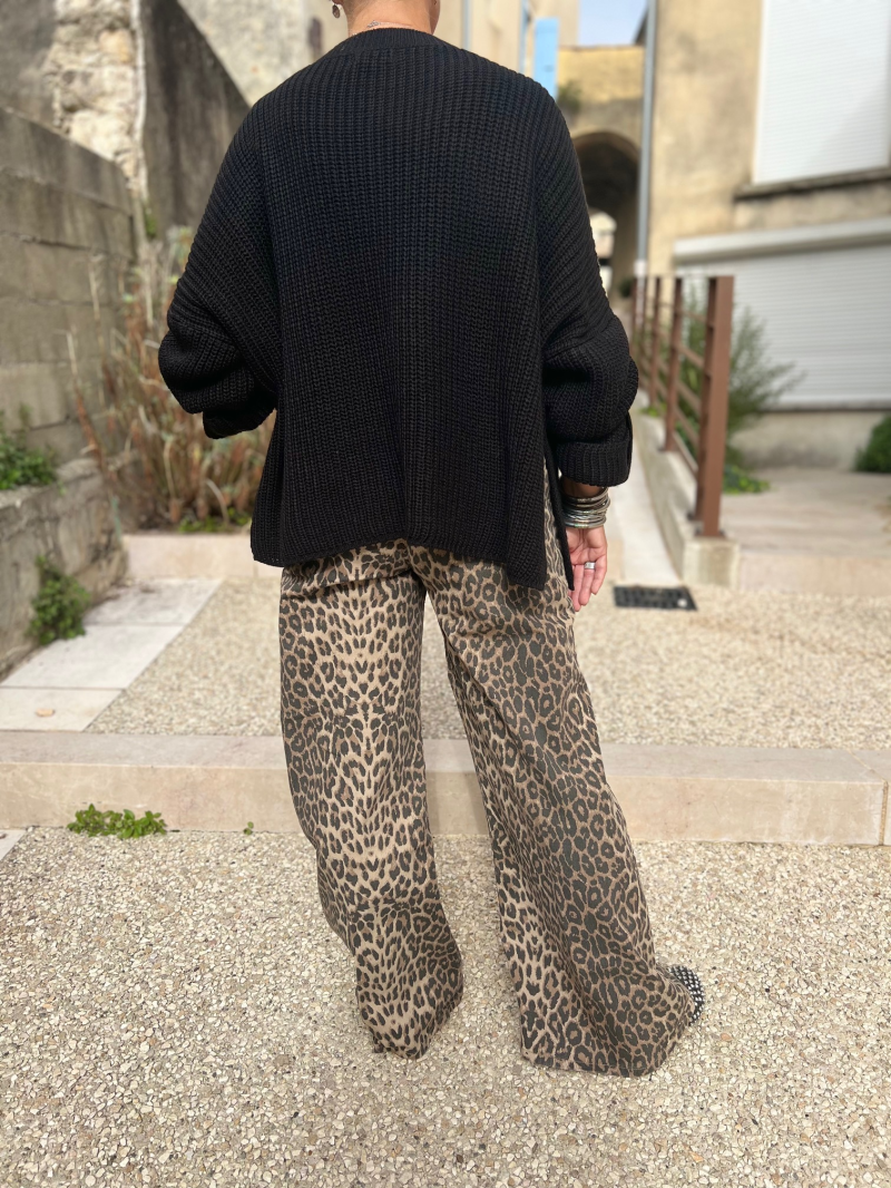 PALAZZO jean léopard