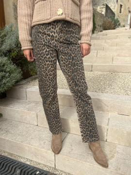 DROIT jean léopard