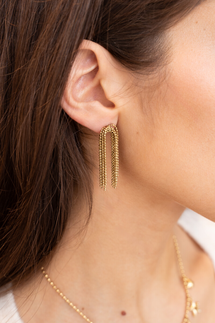 Boucles d'oreilles Starry avec cordons or