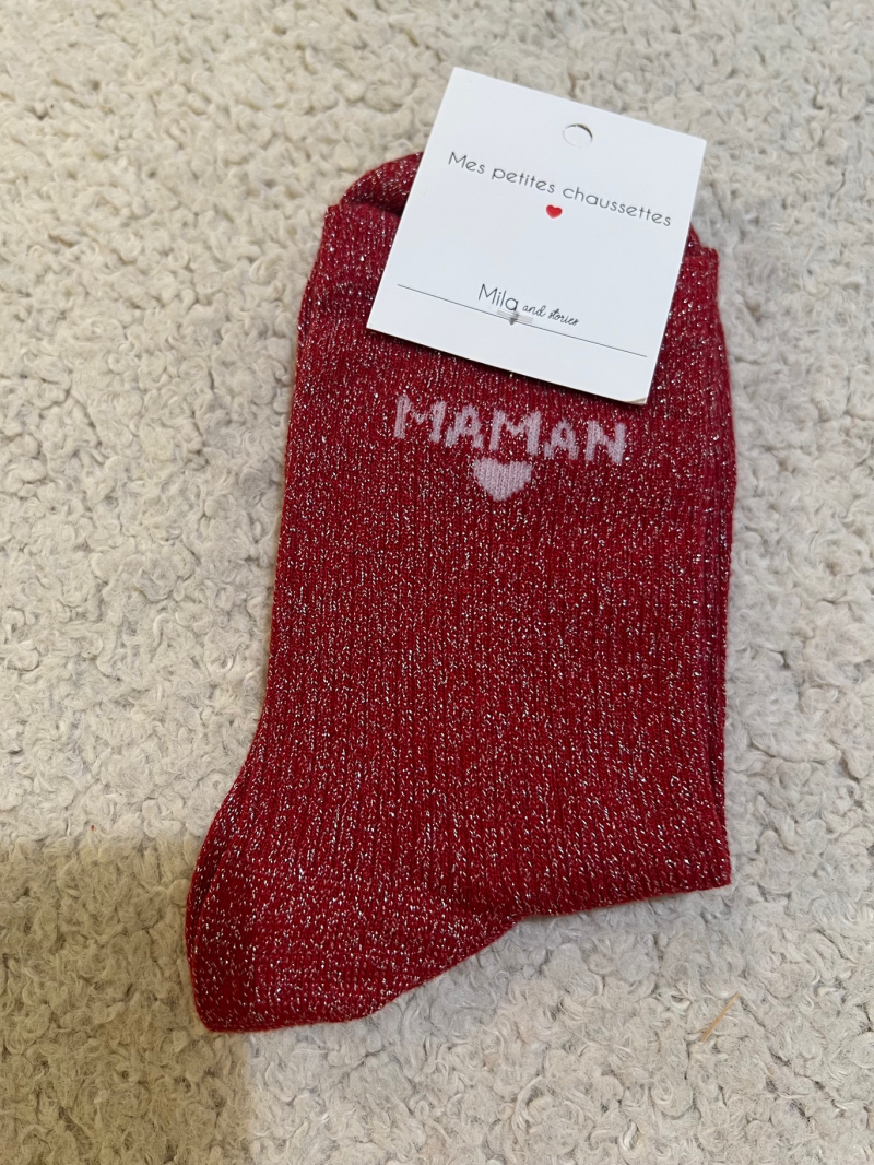 MAMAN Rouge chaussettes