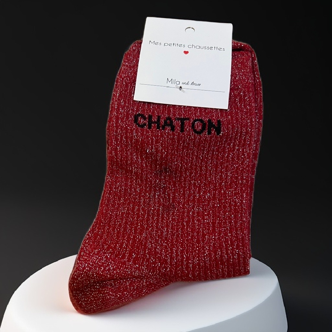 CHATON Rouge chaussettes