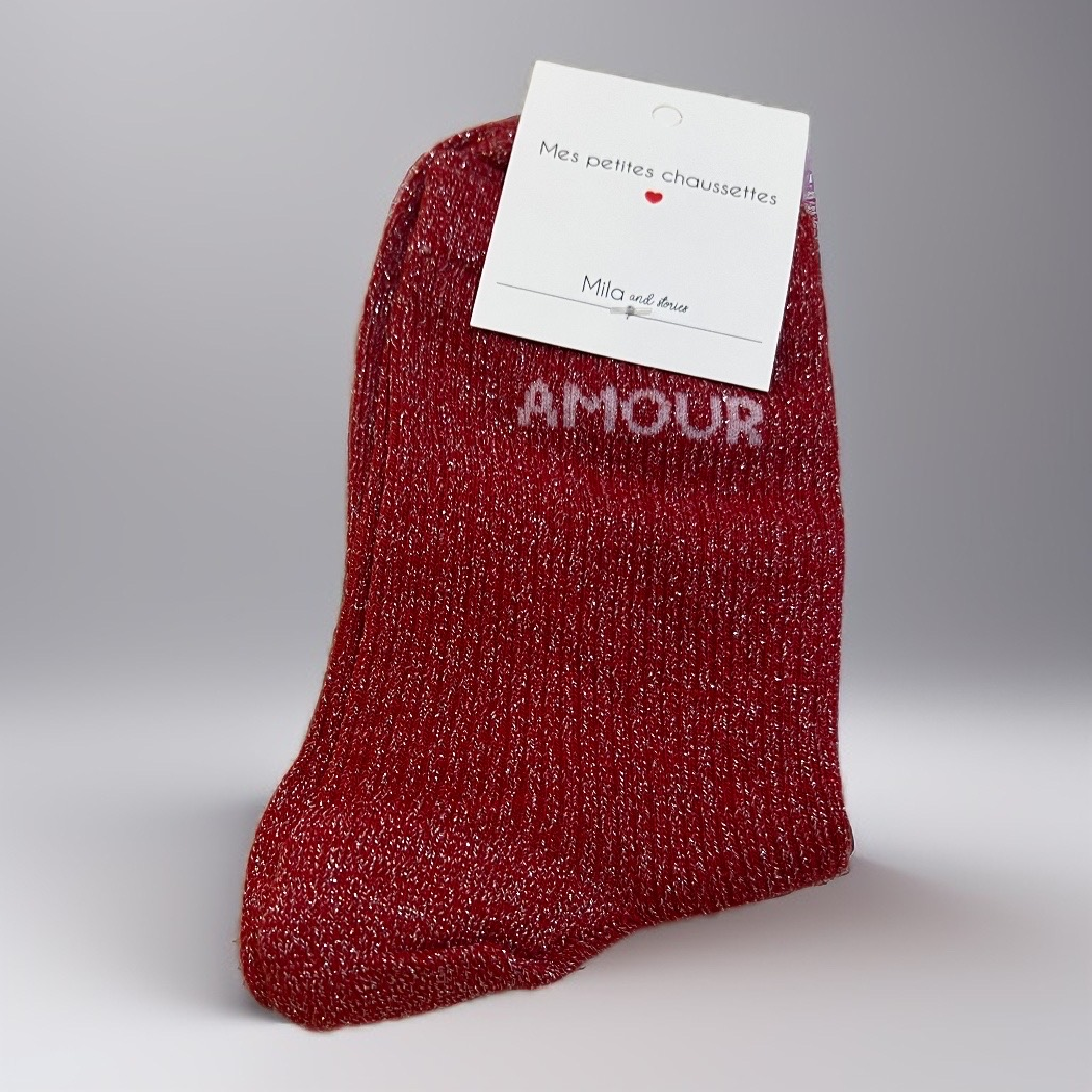 AMOUR Rouge chaussettes