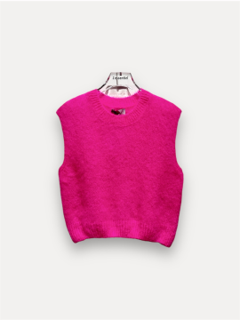 MOHAIR Pull sans manche fuchsia