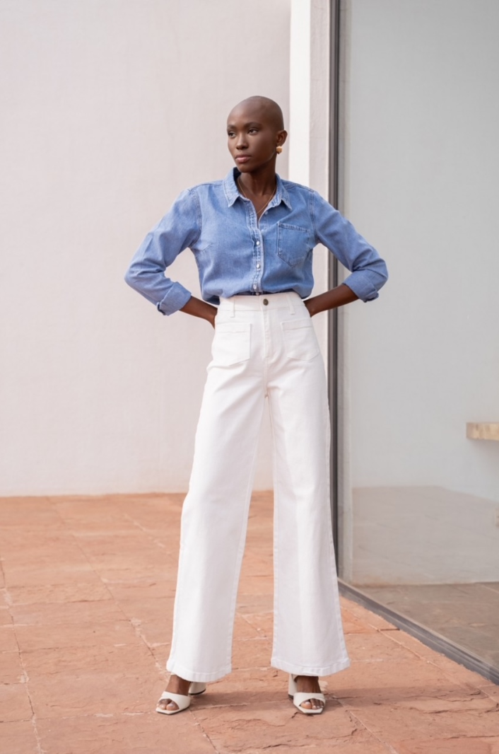 GASPARD Jeans wide blanc