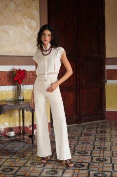 GASPARD Jeans wide blanc