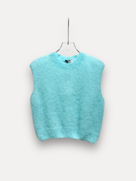 MOHAIR Pull sans manche turquoise