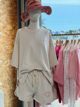 LOS ANGELES Ensemble short, sweat blanc