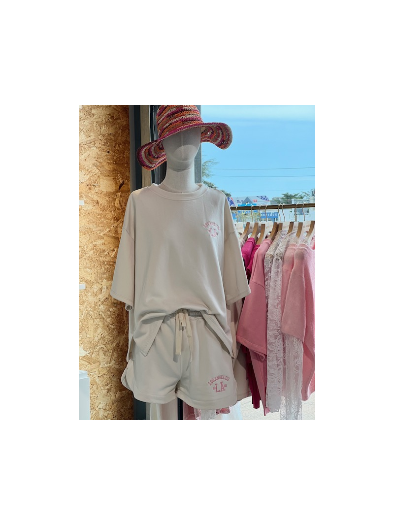 LOS ANGELES Ensemble short, sweat blanc