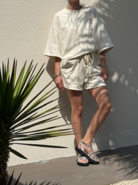 LOS ANGELES Ensemble short, sweat blanc