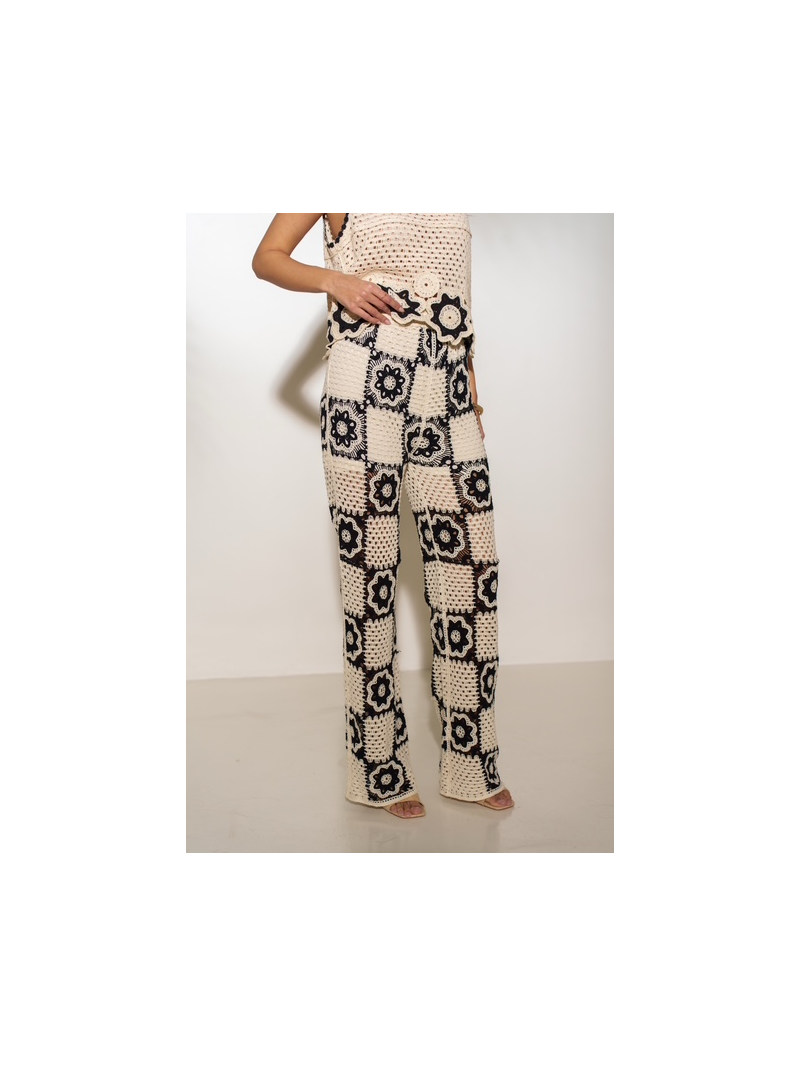 BLACK&BEIGE Pantalon crochet