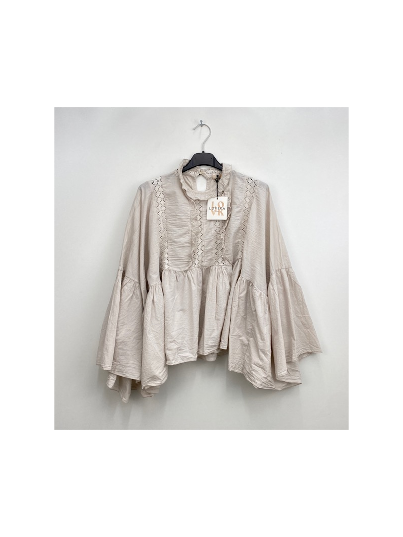 LUNA Blouse voile de coton beige LUNA Blouse voile de coton beige