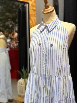BIANCA Robe rayée blanche BIANCA Robe rayée blanche