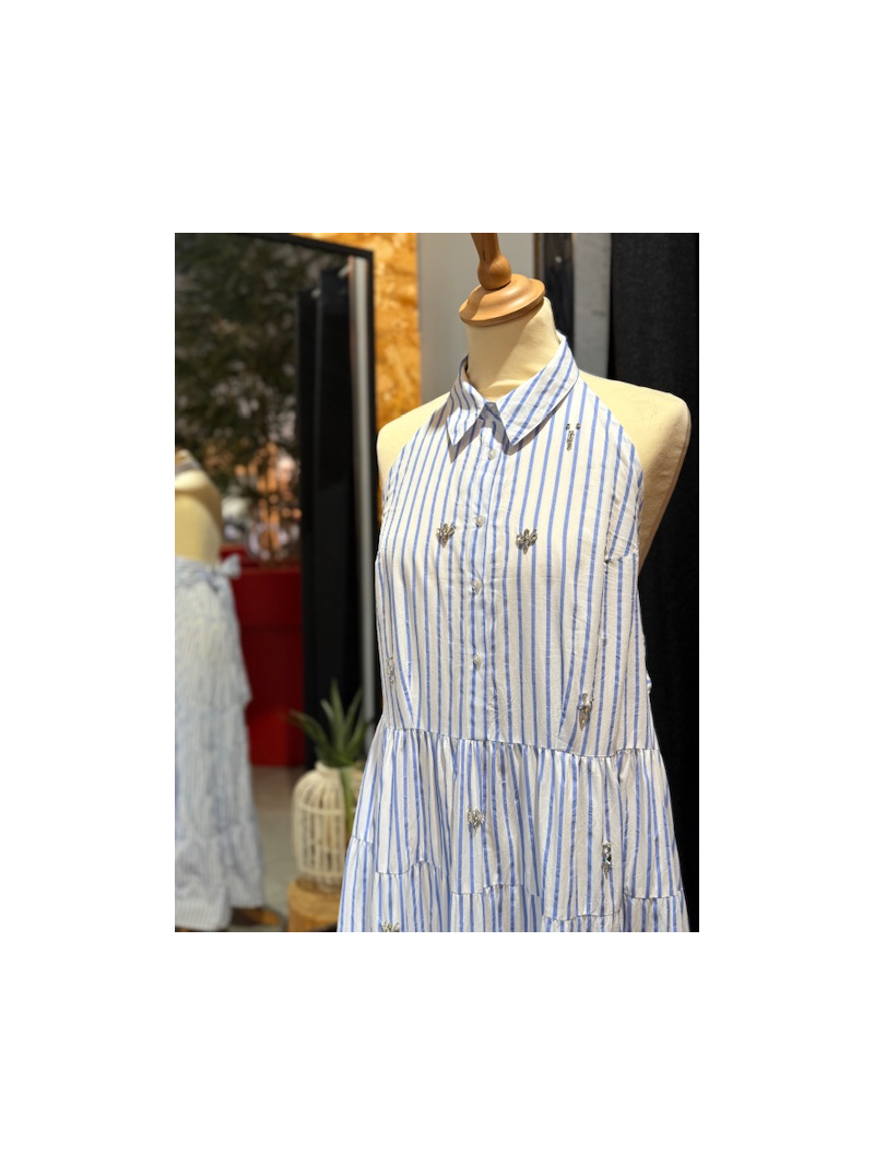 BIANCA Robe rayée blanche BIANCA Robe rayée blanche