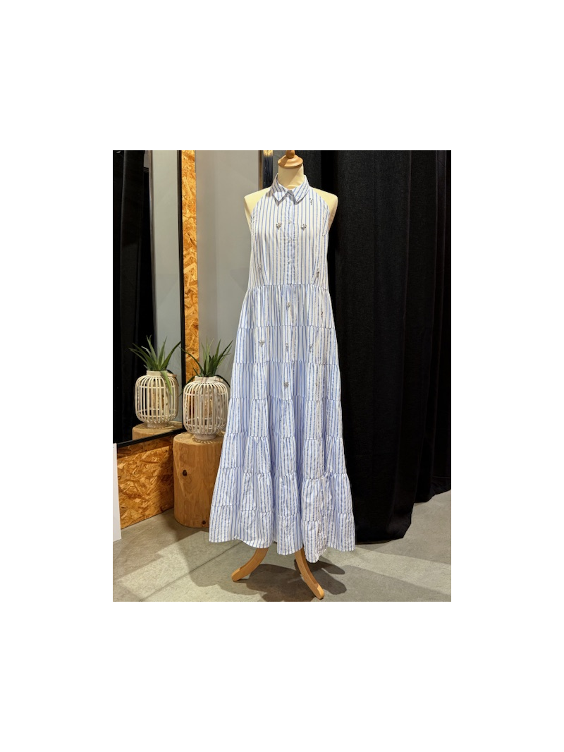BIANCA Robe rayée blanche BIANCA Robe rayée blanche