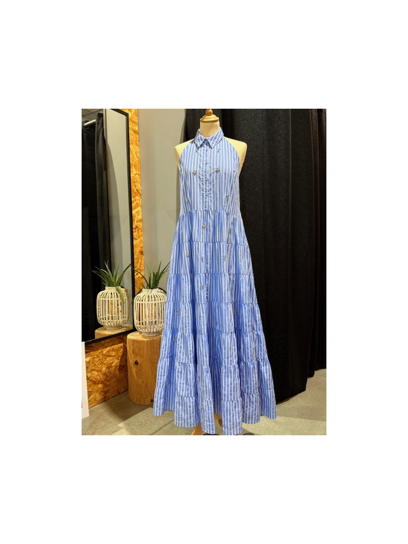 copie de BIANCA Robe rayée bleu