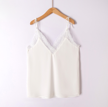 Top dentelle en V | 100% polyester élégant