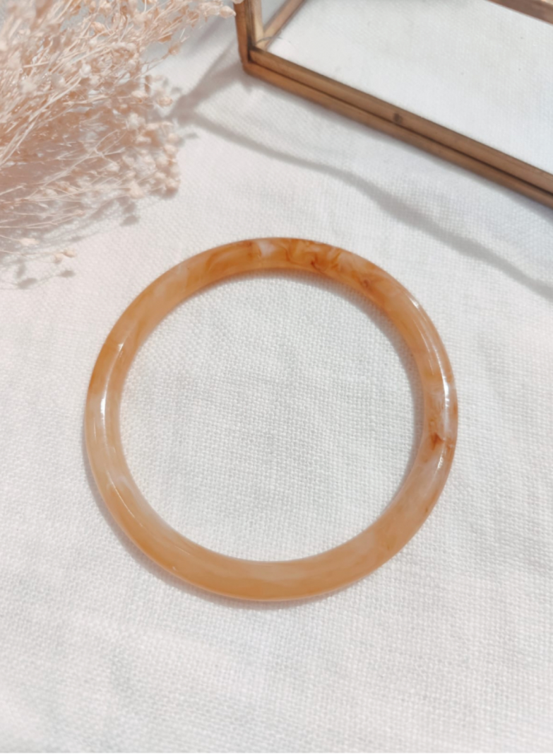 JONC Bracelet fin résine beige