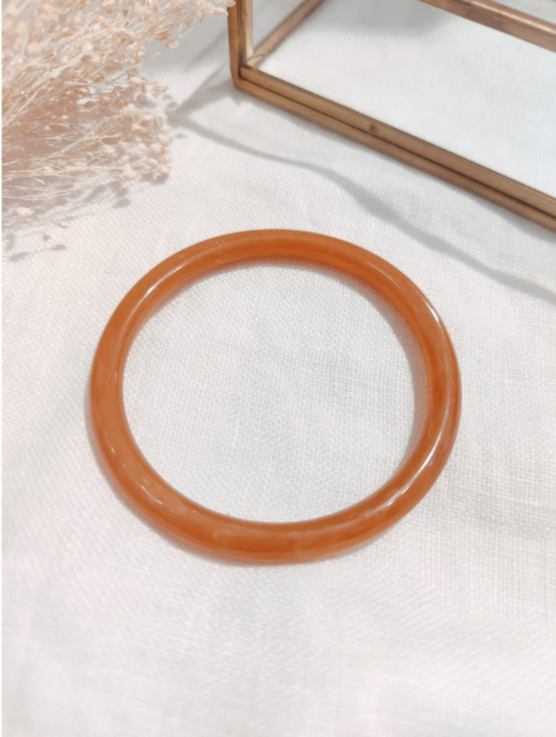 JONC Bracelet fin résine caramel