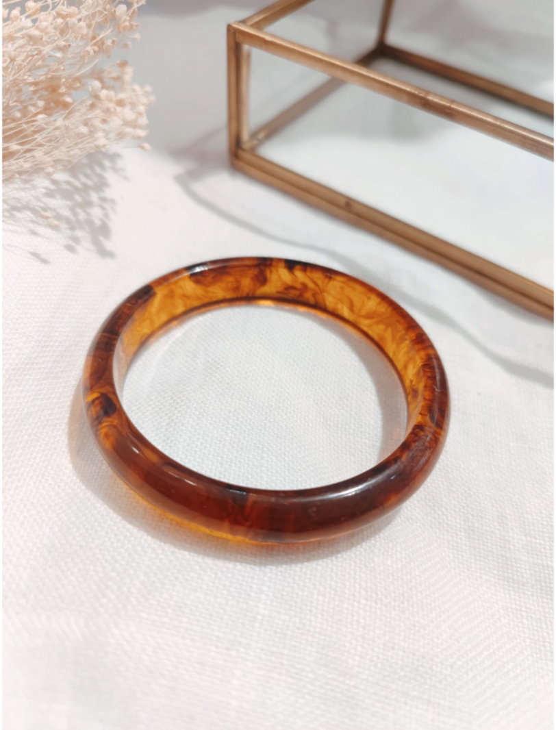 JONC Bracelet résine ambre