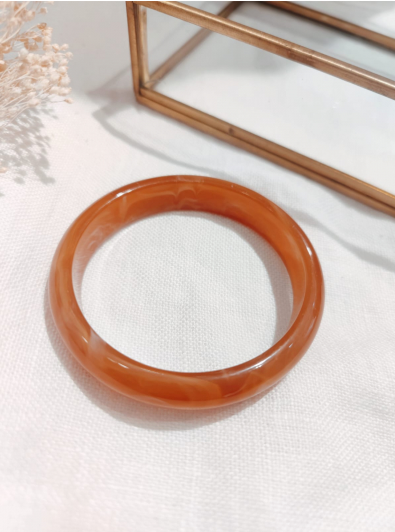 JONC Bracelet résine caramel