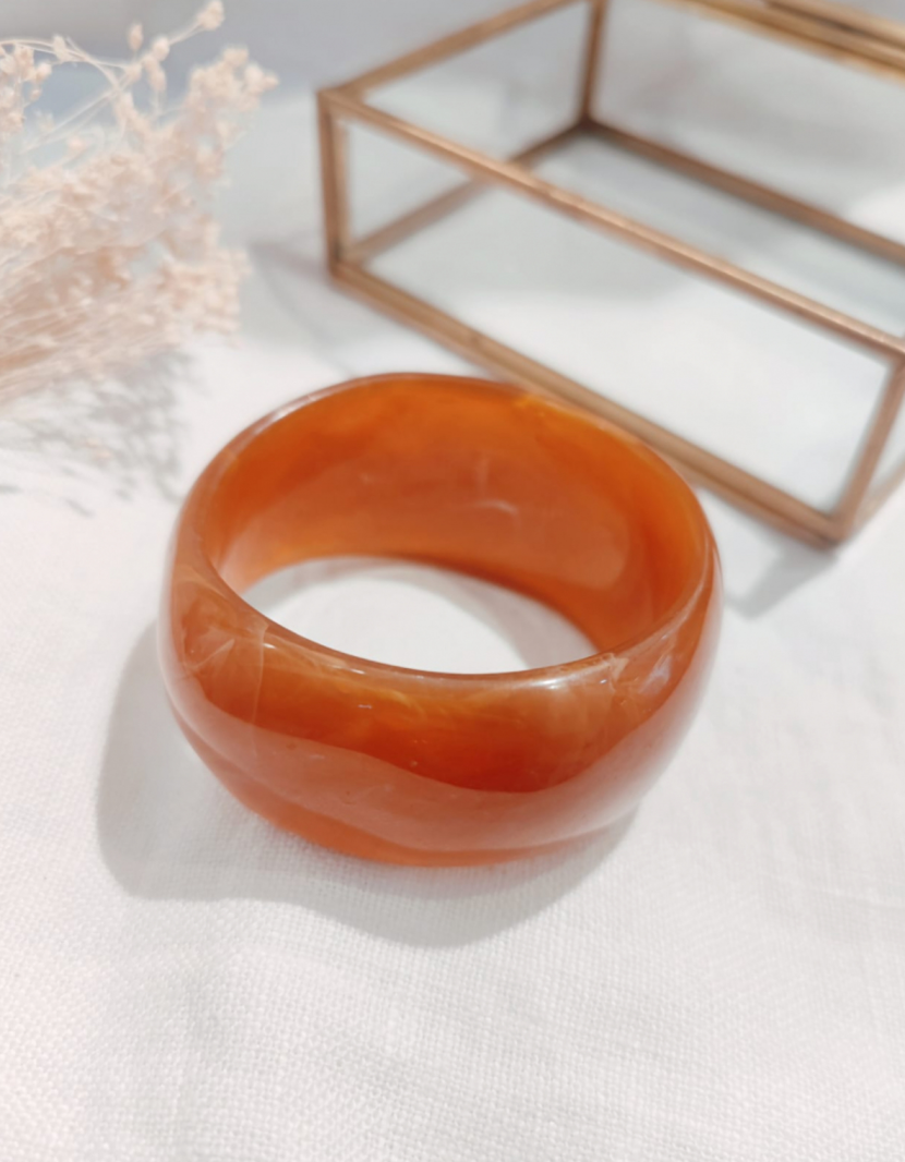JONC Bracelet épais résine caramel