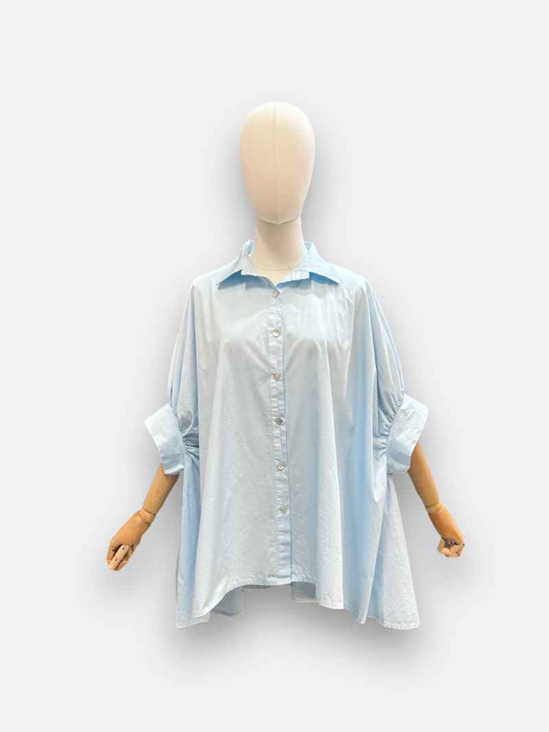 LEVIA Chemise oversize ciel manches 3/4