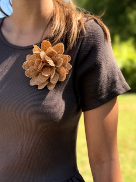 GABY Robe bi matière chocolat GABY Robe bi matière chocolat