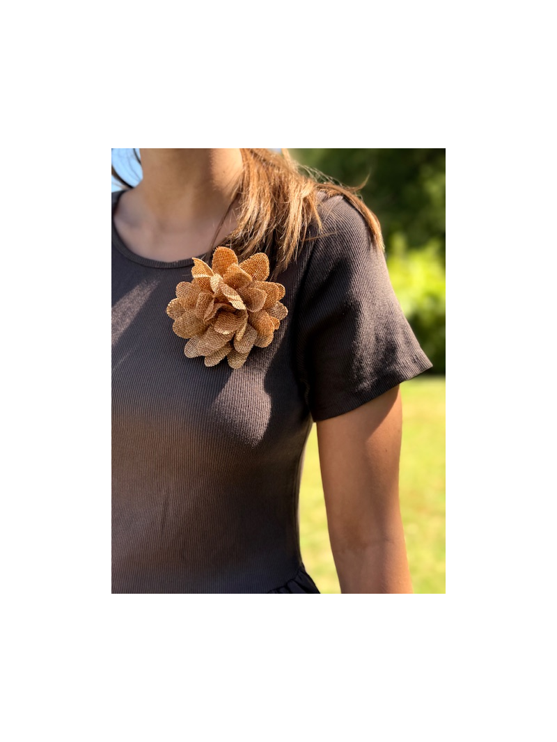 GABY Robe bi matière chocolat GABY Robe bi matière chocolat