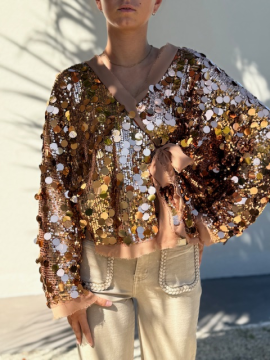 SEQUINS Veste chocolat
