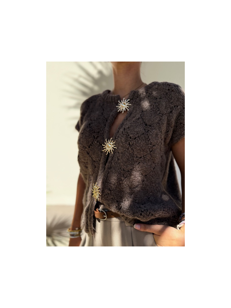 GOLDY Pull sans manche taupe