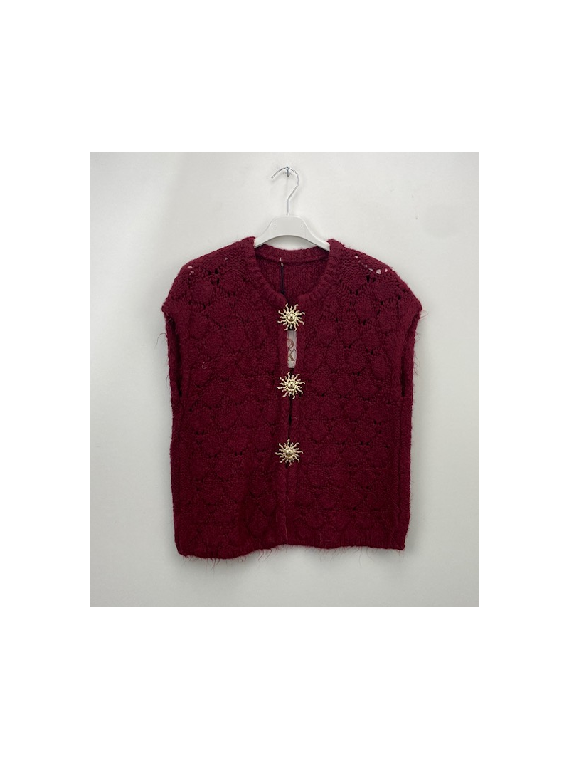 GOLDY Pull sans manche bordeaux
