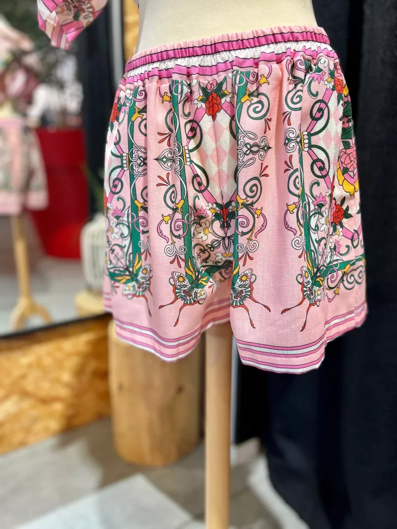 TAMPA Short imprimé rose