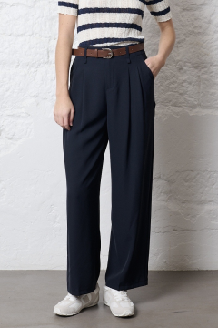 Pantalon marine fluide  avec ceinture Pantalon marine fluide  avec ceinture