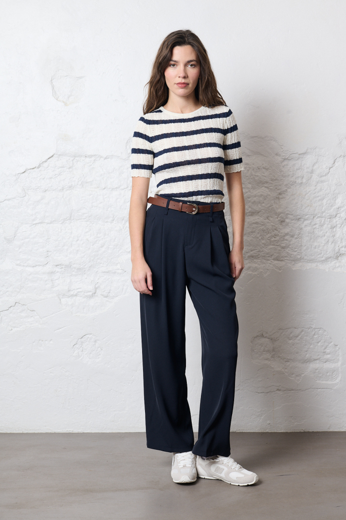 Pantalon marine fluide  avec ceinture Pantalon marine fluide  avec ceinture