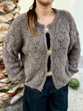 GOLDY Gilet pull manches longues taupe
