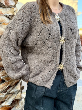 GOLDY Gilet pull manches longues taupe GOLDY Gilet pull manches longues taupe