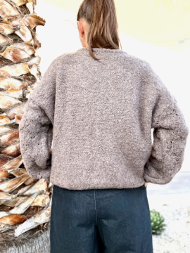 GOLDY Gilet pull manches longues taupe GOLDY Gilet pull manches longues taupe