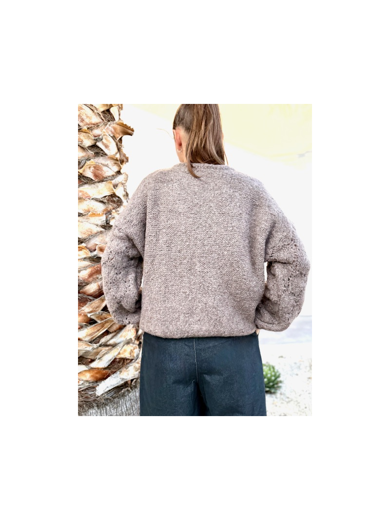 GOLDY Gilet pull manches longues taupe GOLDY Gilet pull manches longues taupe