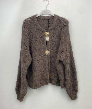 GOLDY Gilet pull manches longues taupe GOLDY Gilet pull manches longues taupe
