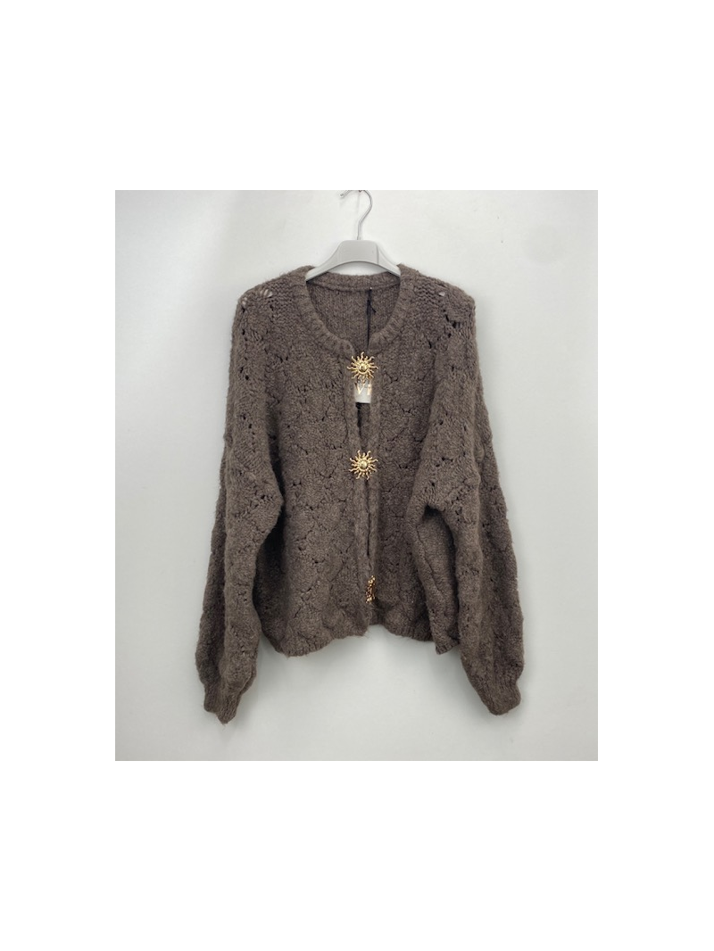 GOLDY Gilet pull manches longues taupe GOLDY Gilet pull manches longues taupe