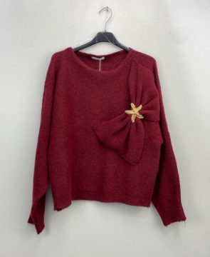 NOEUD Pull bordeaux