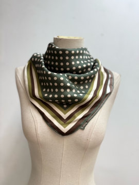 EMEE Foulard façon soie kaki