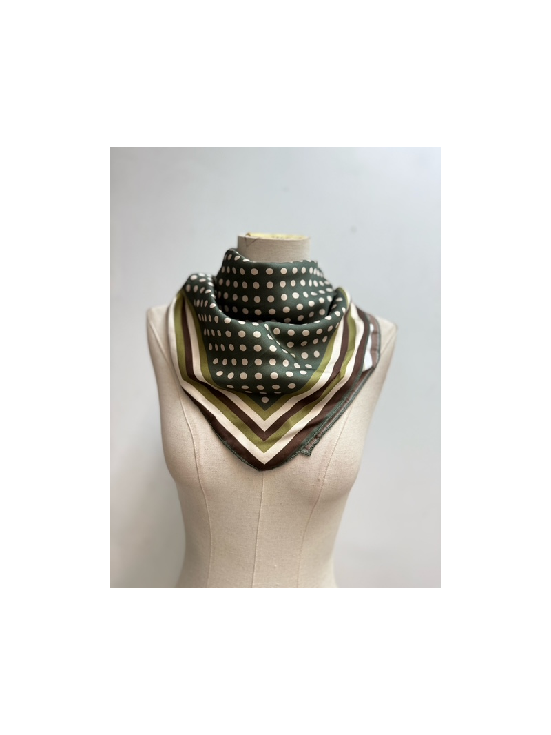EMEE Foulard façon soie kaki