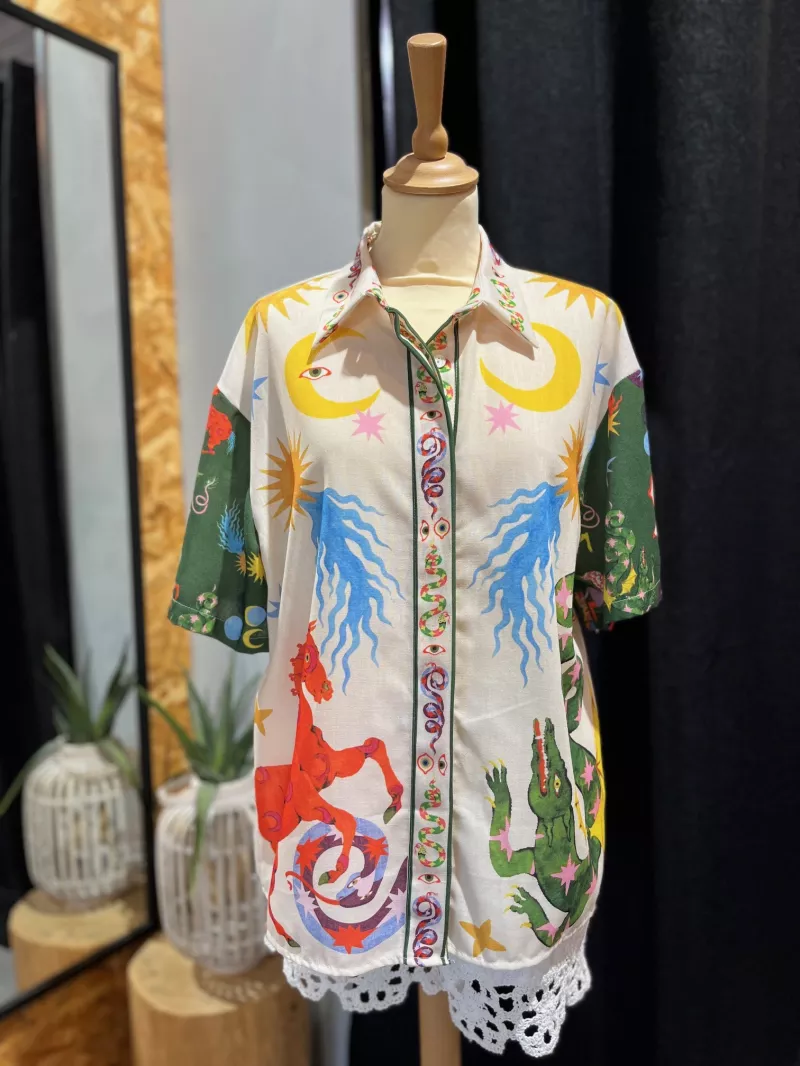FLORIDA Chemise imprimée verte