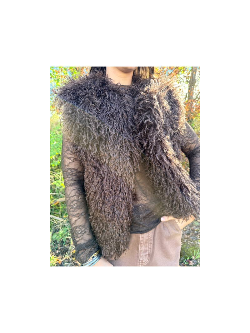 LOU Veste fausse fourrure chocolat LOU Veste fausse fourrure chocolat