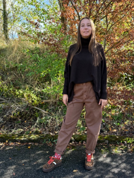 TATIANA Pantalon ballon brun