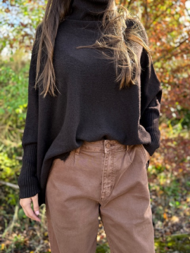 PONCHO Pull col roulé