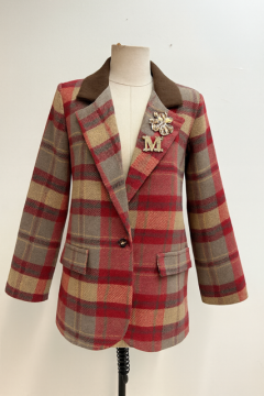 BRITISH Blazer camel bordeaux
