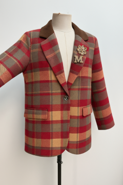 BRITISH Blazer camel bordeaux